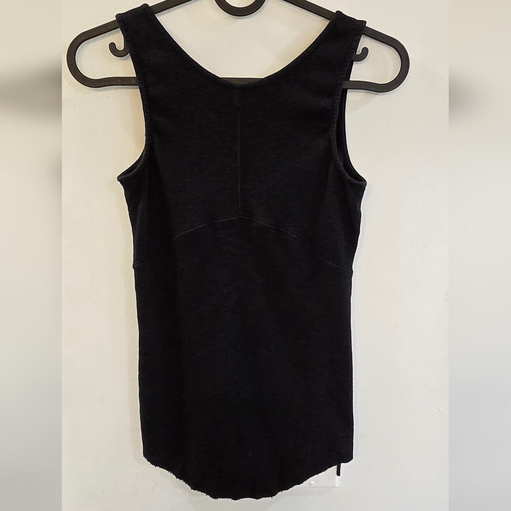 Free People Black Knit Bodysuit with Front Tie - Picture 3 of 7